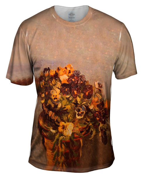 Van Gogh -"Tambourine with Pansies" (1886) Mens T-Shirt