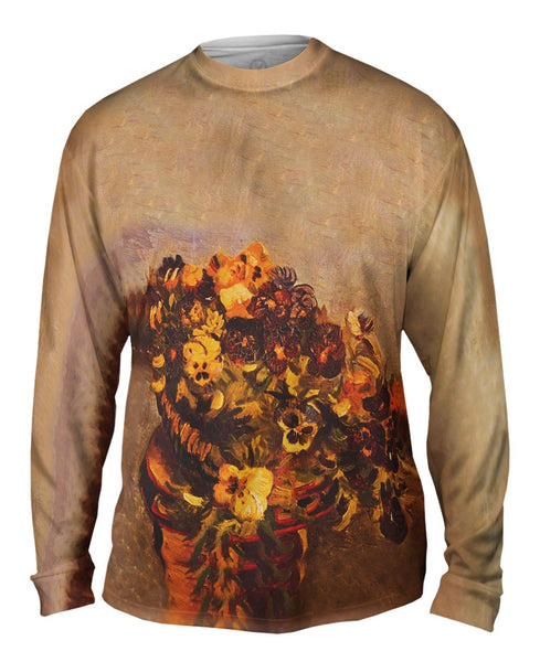 Van Gogh -"Tambourine with Pansies" (1886) Mens Long Sleeve