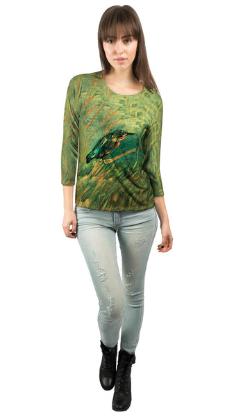 Van Gogh -"Kingfisher" (1886)&nbsp;Womens 3/4 Sleeve