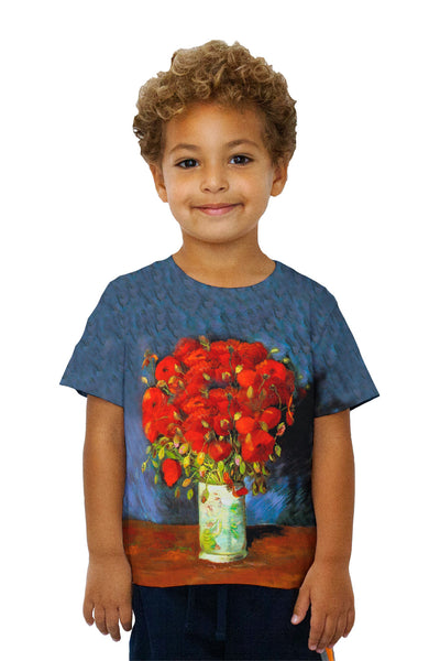 Kids Van Gogh -"Vase with red Poppies" (1886) Kids T-Shirt