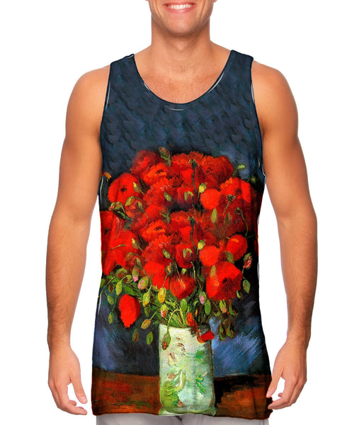 Van Gogh -"Vase with red Poppies" (1886) Mens Tank Top