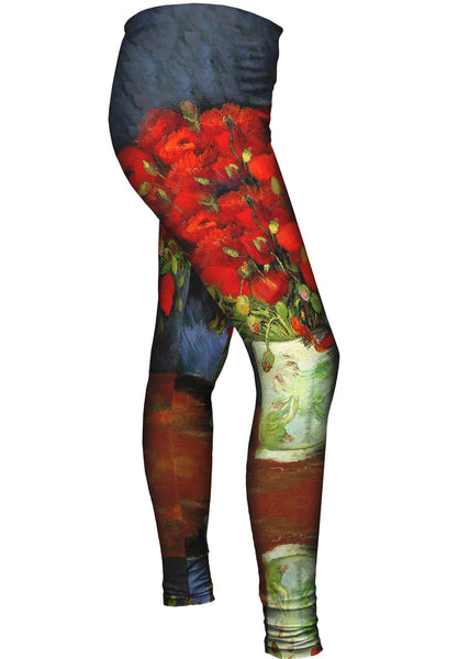 Van Gogh -"Vase with red Poppies" (1886) Womens Leggings