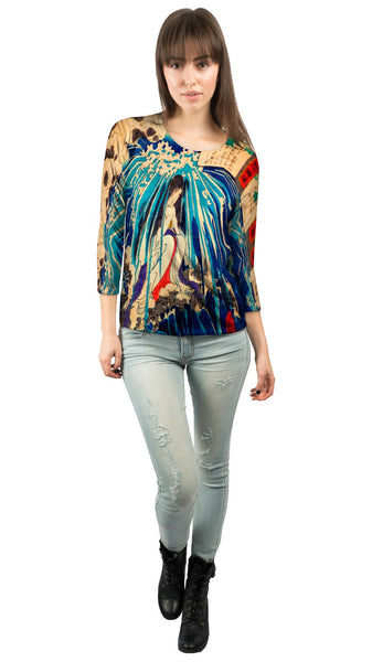 Japan - Toyohara Kunichika -"Shower" Womens 3/4 Sleeve