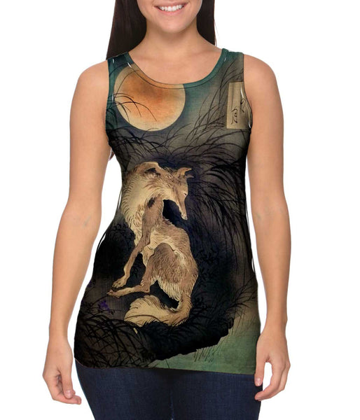 Japan - Tsukioka Yoshitoshi -"Moon on Musashi Plain" () Womens Tank Top