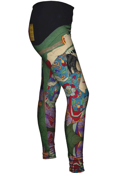 Japan - Toyohara Kunichika - "Parody of Hakkenden" (1883) Womens Leggings