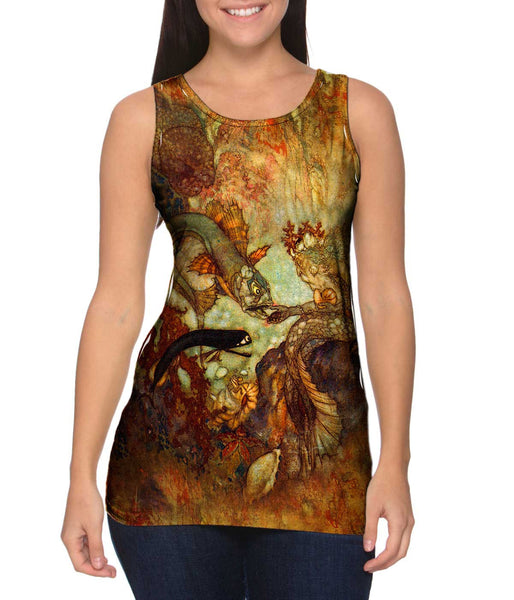 Frederic Leighton - "Mermaid Feeding Fish" Womens Tank Top