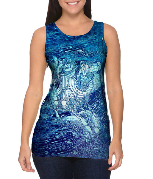 Walter Crane - "Mermaid Dolphin Chariot"&nbsp;Womens Tank Top