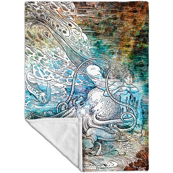 Louis Rhead - "Mermaid Octopus" Fleece Blanket