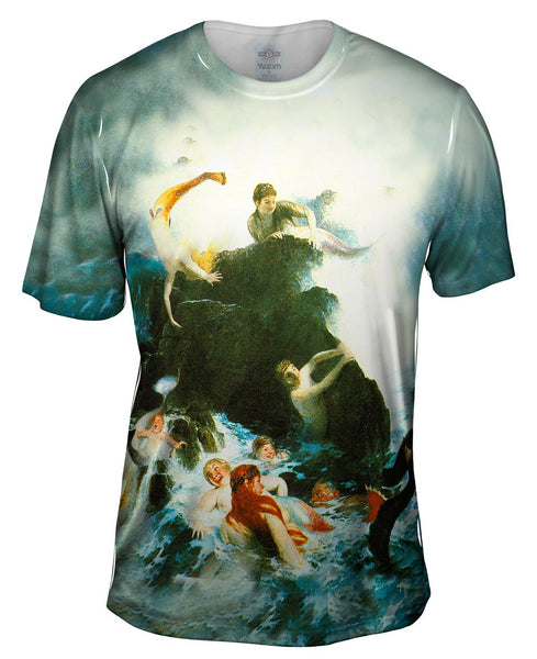 Arnold Bocklin - "Mermaids On The Rocks" Mens T-Shirt