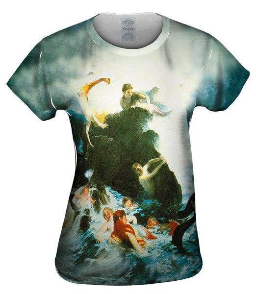 Arnold Bocklin - "Mermaids On The Rocks" Womens Top