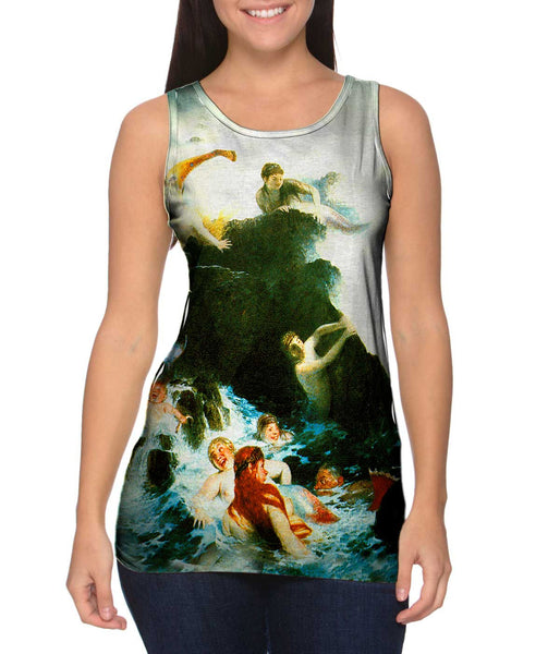 Arnold Bocklin - "Mermaids On The Rocks" Womens Tank Top