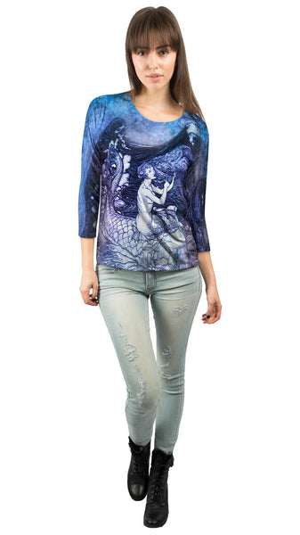 Arthur Rackham - "Mermaid Gold Emblems " Womens 3/4 Sleeve