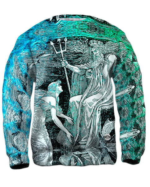 Walter Crane - "Mermaid Kneeling To Poseidon" Mens Sweatshirt
