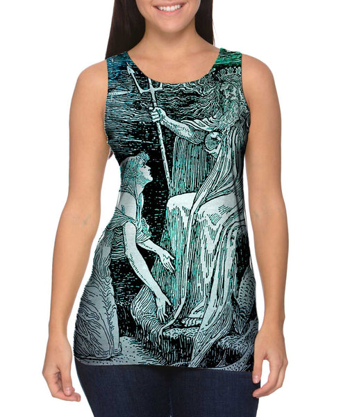 Walter Crane - "Mermaid Kneeling To Poseidon"&nbsp;Womens Tank Top