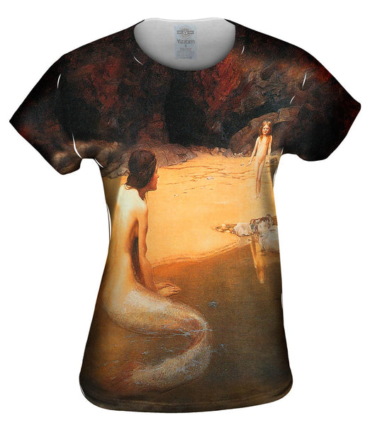 John Collier - "Mermaid And Child Beach" Womens Top