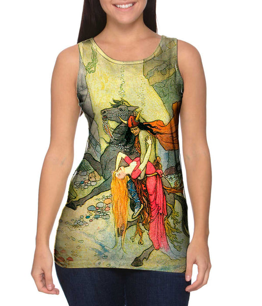 Warwick Goble - "Viking And Damsel Pink Dress"&nbsp;Womens Tank Top