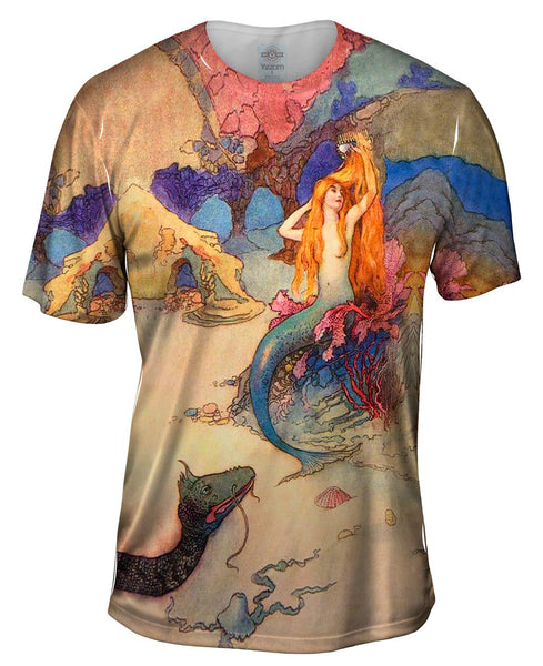 Warwick Goble - "Mermaid Combing Hair" Mens T-Shirt