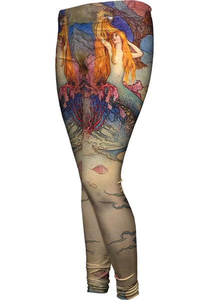Warwick Goble - "Mermaid Combing Hair"&nbsp;Womens Leggings