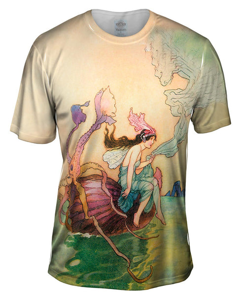 Warwick Goble - "Mermaid Octopus Sailing" Mens T-Shirt