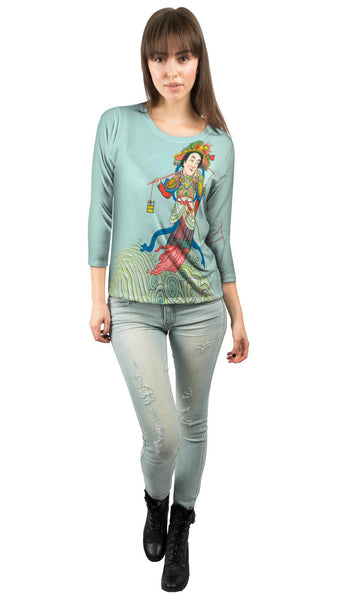 Japan - "The Goddess Of Water" Womens 3/4 Sleeve