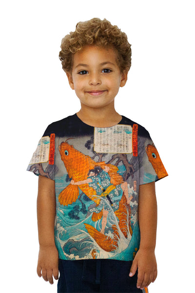 Kids Japan - Utagawa Hiroshige - "Giant Red Carp" Kids T-Shirt