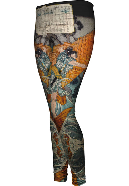 Japan - Utagawa Hiroshige - "Giant Red Carp" Womens Leggings