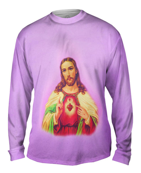 "Blessing Jesus Pink" Mens Long Sleeve
