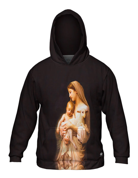 "Virgin Mary Jesus and a lamb" Mens Hoodie Sweater