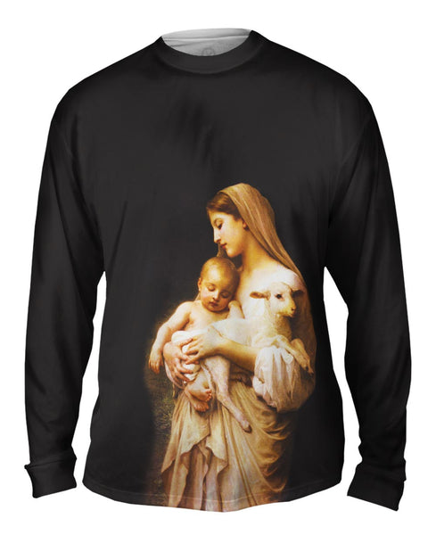 "Virgin Mary Jesus and a lamb" Mens Long Sleeve