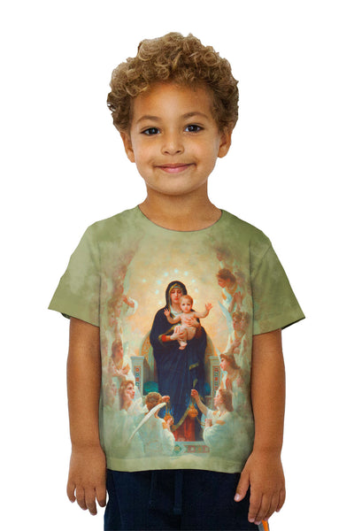 Kids William Adolphe Bouguereau - "Virgin with Jesus and Angels" Kids T-Shirt