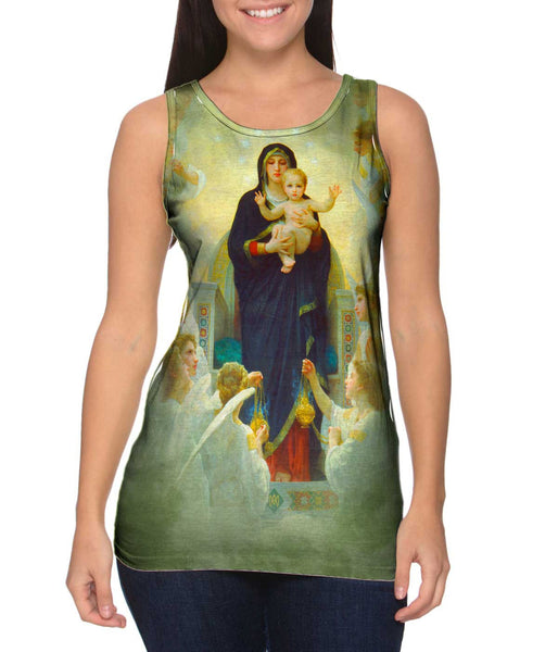 William Adolphe Bouguereau - "Virgin with Jesus and Angels" Womens Tank Top