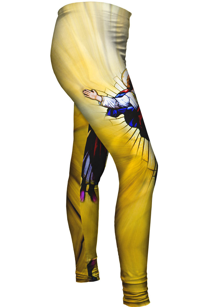 "Stained Glass Christ" Womens Leggings Yizzam