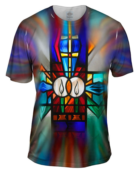 "Stained Glass Candles" Mens T-Shirt