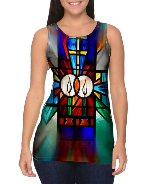 "Stained Glass Candles" Womens Tank Top
