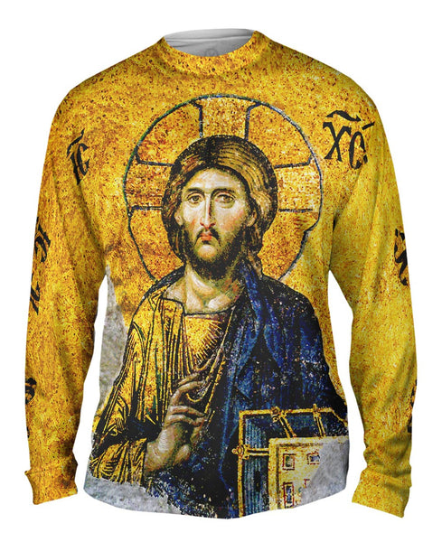 "Christian Orthodox Jesus Gold Hagia Sophia" Mens Long Sleeve