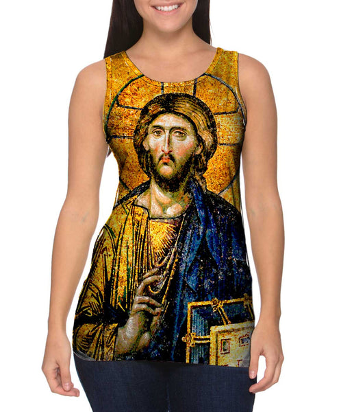 "Christian Orthodox Jesus Gold Hagia Sophia" Womens Tank Top