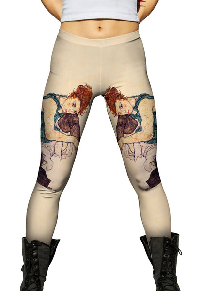 Egon Schiele - "Seated Woman with Bent Knee" (1917) Womens Leggings