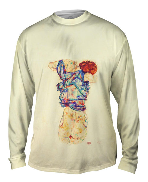 Egon Schiele - "Woman Undressing" (1914) Mens Long Sleeve
