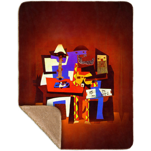 Pablo Picasso - "Three Musicians" (1921) Sherpa Blanket
