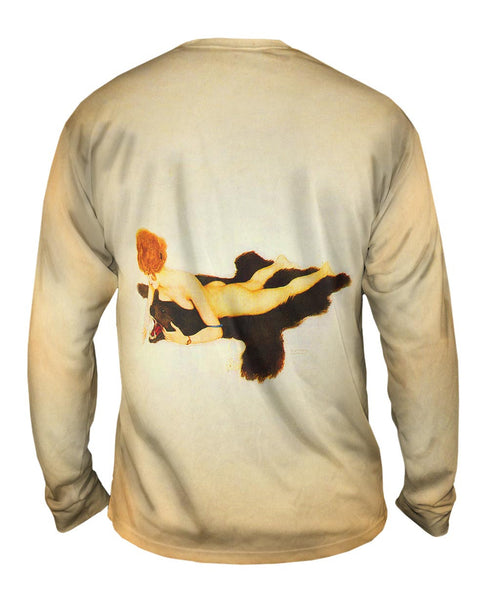 Raphael Kirchner - "Woman on Bear Rug"&nbsp;Mens Long Sleeve