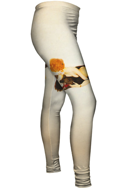 Raphael Kirchner - "Woman on Bear Rug"&nbsp;Womens Leggings