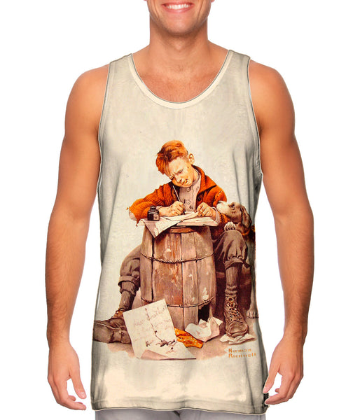 Norman Rockwell - "Little Boy  Writing a Letter" (1920)&nbsp;Mens Tank Top