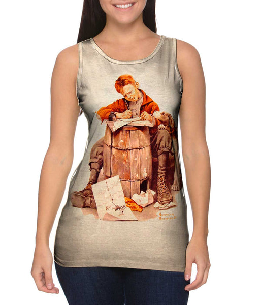 Norman Rockwell - "Little Boy  Writing a Letter" (1920)&nbsp;Womens Tank Top