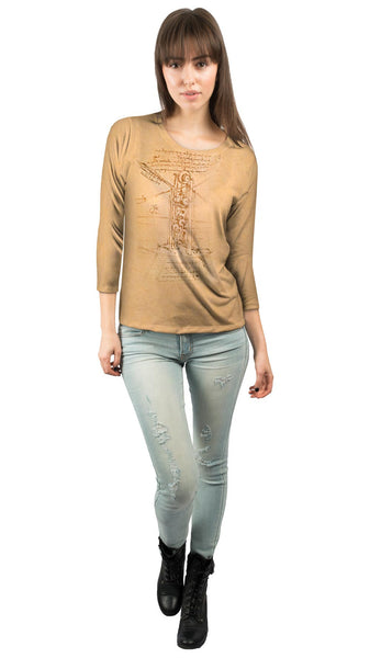 Leonardo DaVinci - "Flying Machine" (1487)&nbsp;Womens 3/4 Sleeve