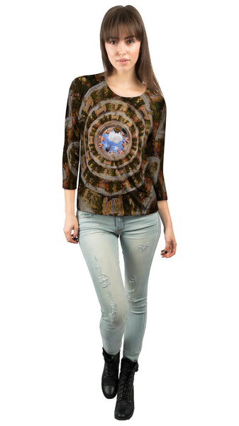 Andrea Mantegna - "Ceiling of the Camera Picta" (1470) Womens 3/4 Sleeve