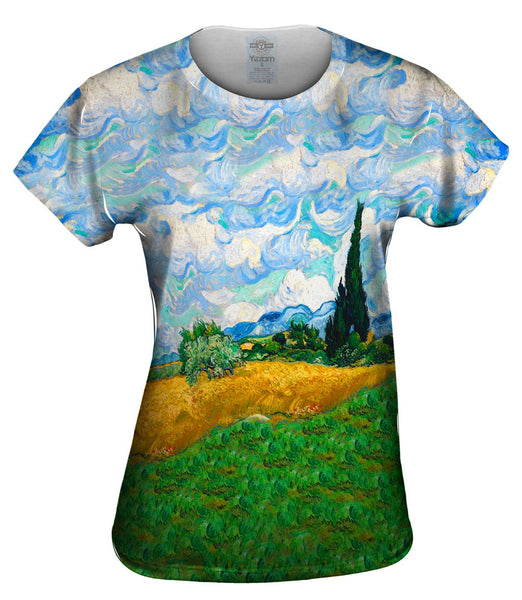 Vincent Van Gogh - "Wheatfield with Cypresses" (1889) Womens Top