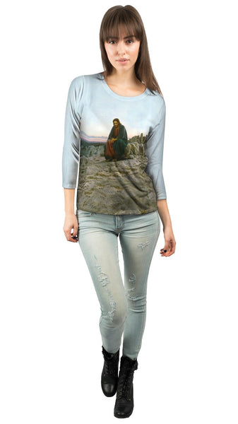 Ivan Kramskoi - "Christ In The Desert" (1883) Womens 3/4 Sleeve
