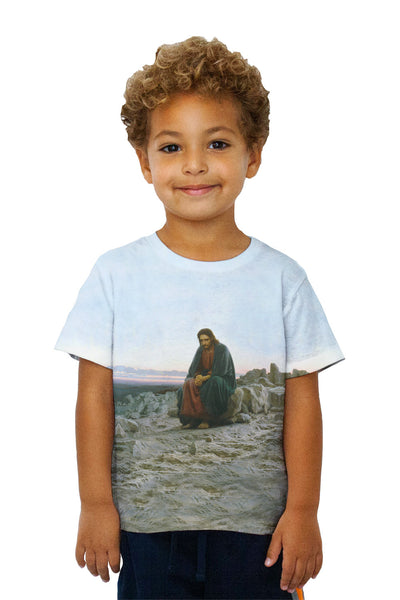 Kids Ivan Kramskoi - "Christ In The Desert" (1883) Kids T-Shirt