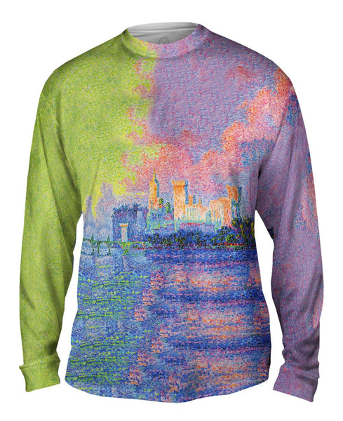 Paul Signac - "The Papal Palace at Avignon" (1900) Mens Long Sleeve