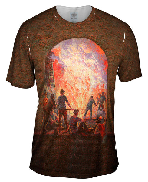 Maximilien Luce - "Steel Mill" (1895) Mens T-Shirt